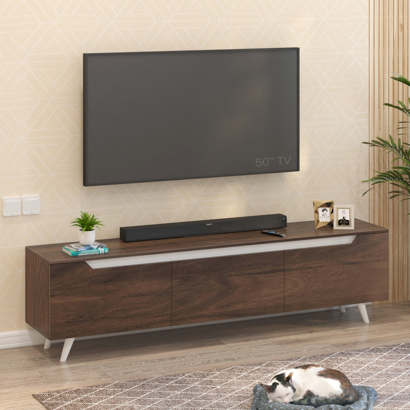 Blesky TV Unit & Cabinet Ideal for TV Upto 65” (Brown Maple - DIY)
