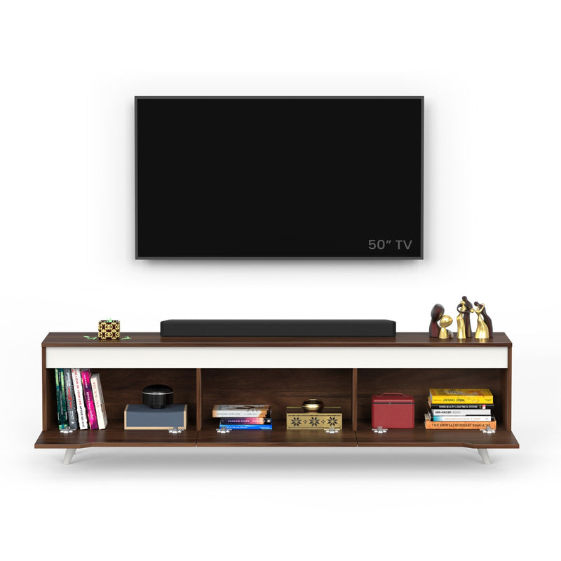 Blesky TV Unit & Cabinet Ideal for TV Upto 65” (Brown Maple - DIY)