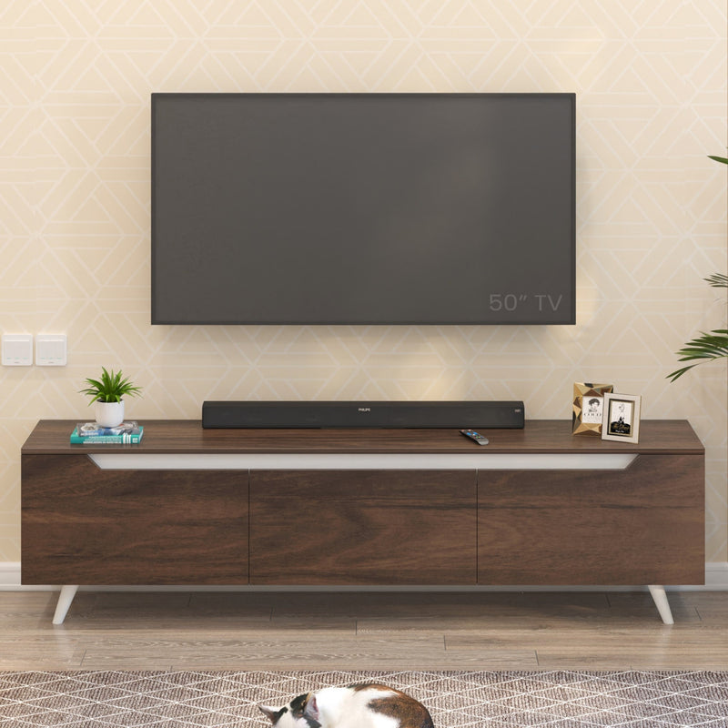 Blesky TV Unit & Cabinet Ideal for TV Upto 65” (Brown Maple - DIY)