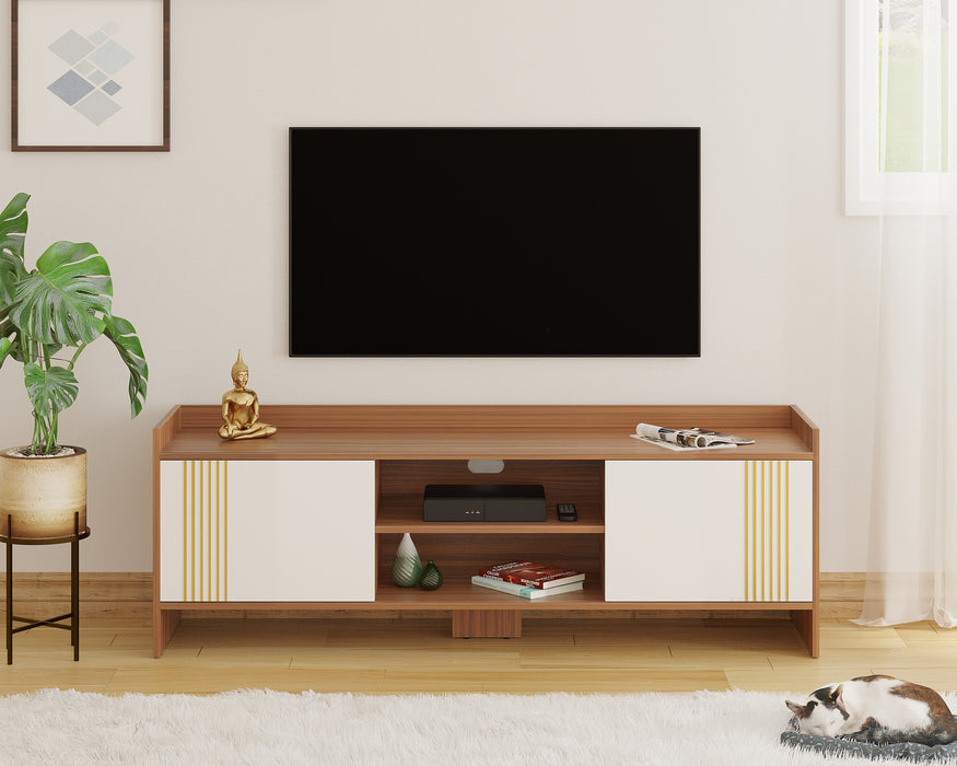 Charley Tv unit (Premyrr Range, walnut & Frosty)