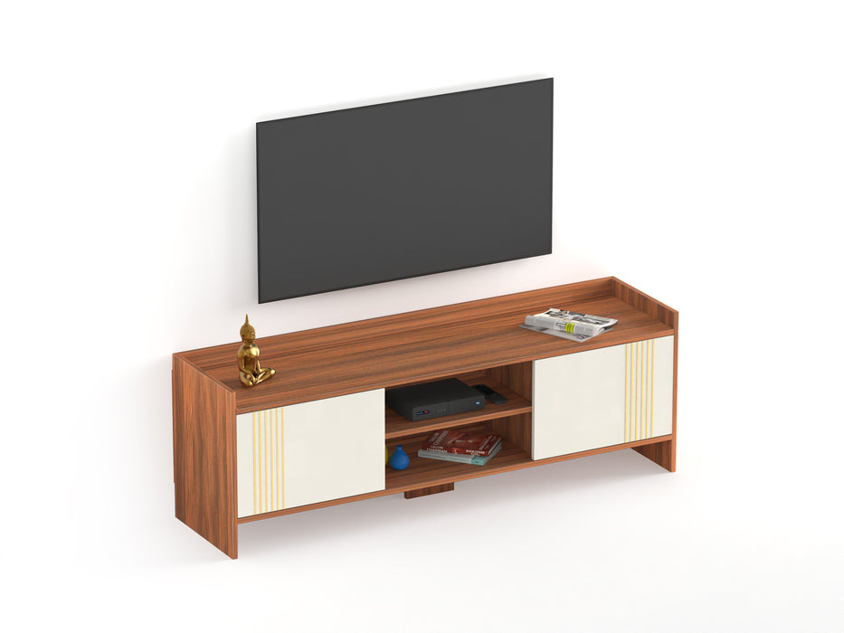 Charley Tv unit (Premyrr Range, walnut & Frosty)