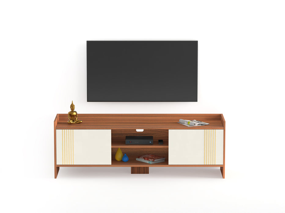 Charley Tv unit (Premyrr Range, walnut & Frosty)