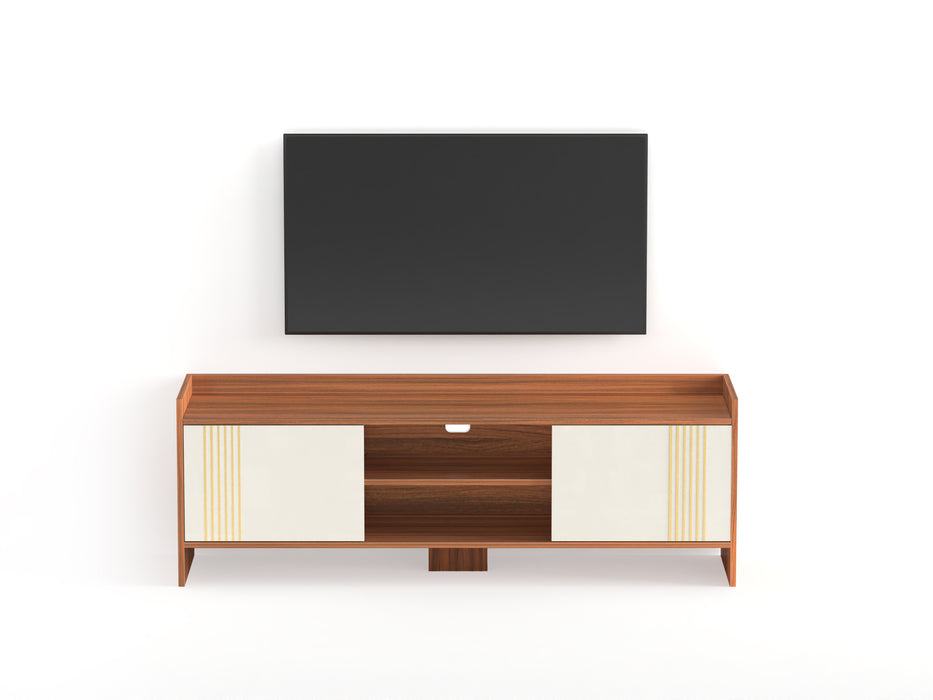 Charley Tv unit (Premyrr Range, walnut & Frosty)