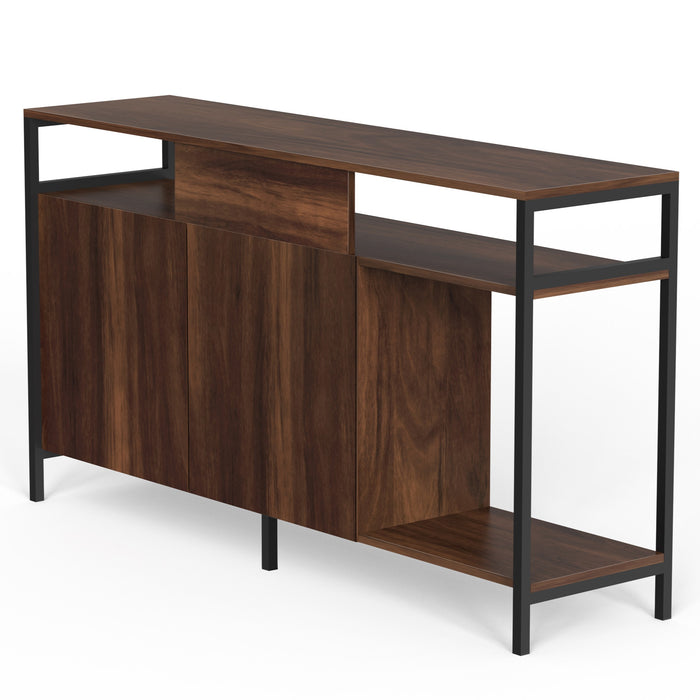 Duskin TV Entertainment Unit Set Top Box Stand/TV Cabinet with Shelves Ideal for 55” (Brown Maple - DIY)