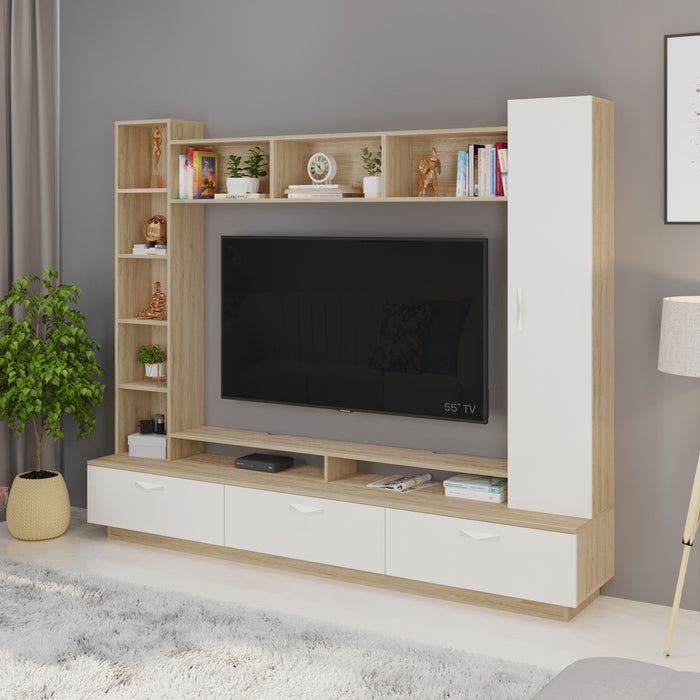 Fenily TV Unit |European Oak & White