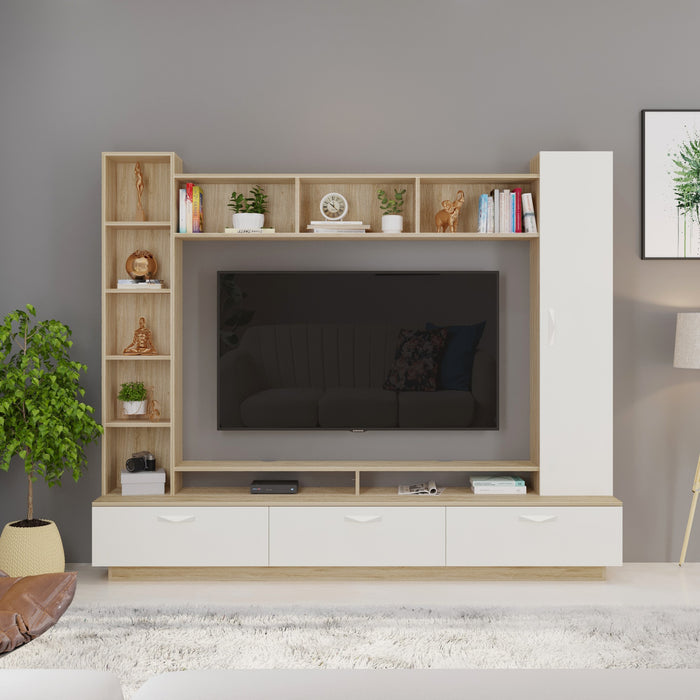 Fenily TV Unit |European Oak & White