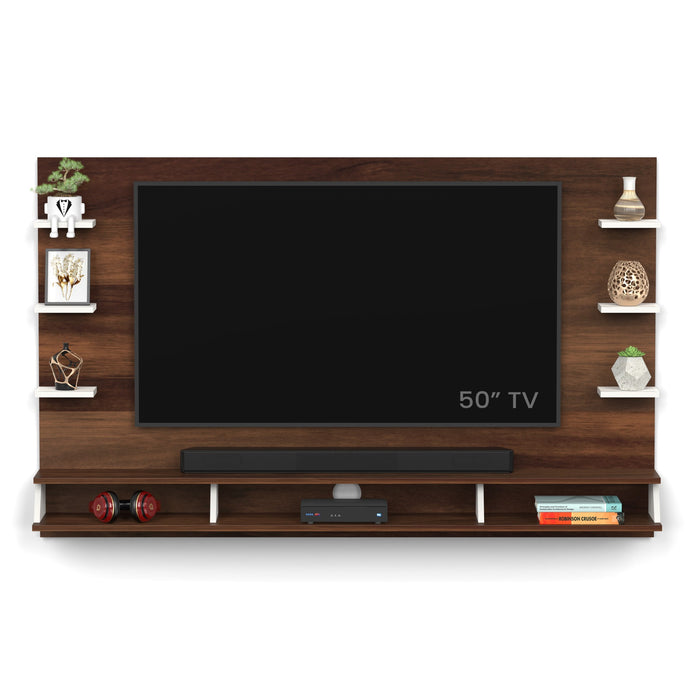 Harri Engineered Wood TV Entertainment Unit Set Top Box Stand/TV Cabinet with Shelves for Books & Décor Display Unit Bed Living Room Upto 55 Inches - DIY (Brown Maple & White)