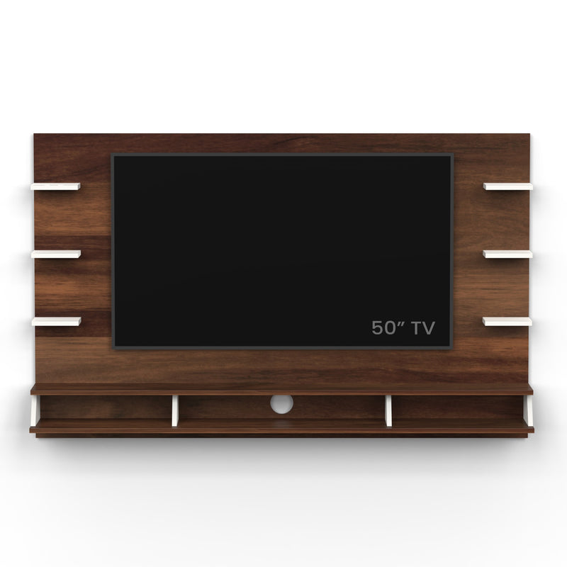 Harri TV unit cabinet with shelves for books & décor display , ideal for 55 inches TV- DIY (Brown Maple & White)