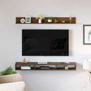 Kunsua Engineering Wood Wall Mount TV Entertainment Unit Set Top Box Stand/TV |Maple