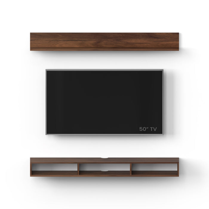 Kunsua Engineering Wood Wall Mount TV Entertainment Unit Set Top Box Stand/TV |Maple