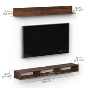 Kunsua Engineering Wood Wall Mount TV Entertainment Unit Set Top Box Stand/TV |Maple