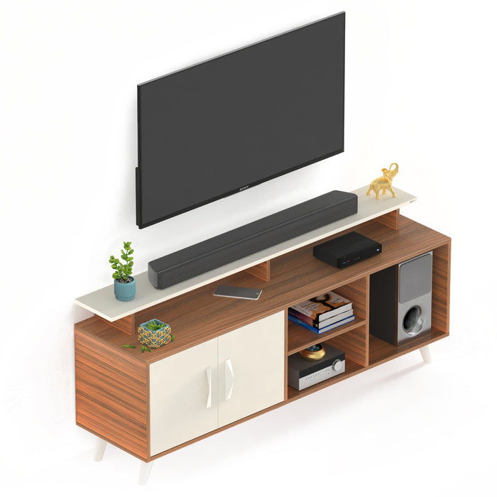 Skiddo TV Unit, Ideal for 55" |Walnut