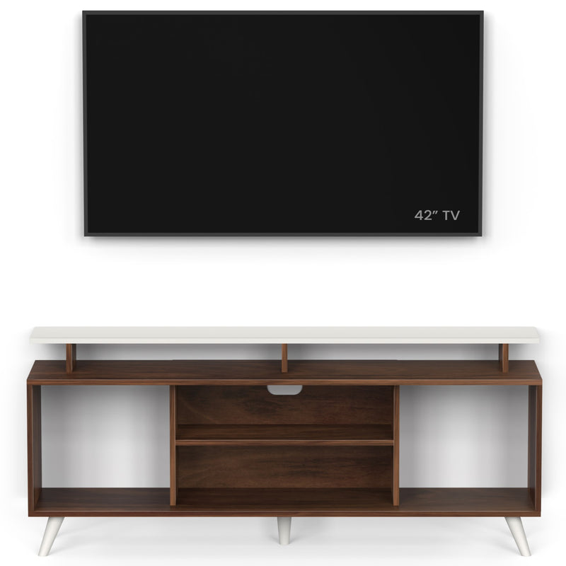 Skiddo lite TV entertainment unit set top box stand ideal for upto 55 Inches (Brown Maple & White)