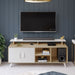 Skiddo TV Unit, Ideal for 55" |European Oak & White