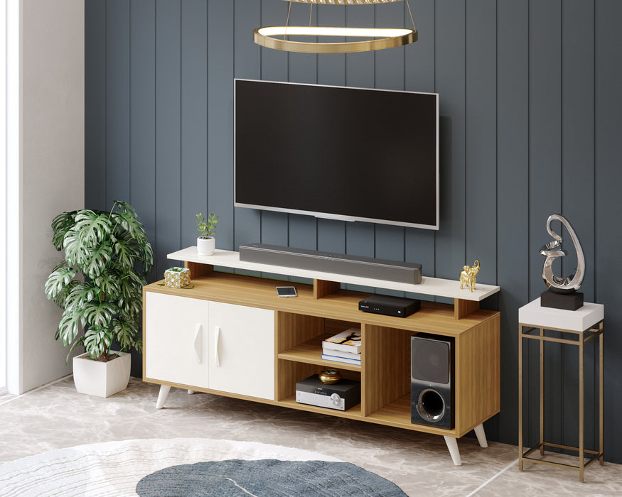 Skiddo TV Unit, Ideal for 55" |Teak