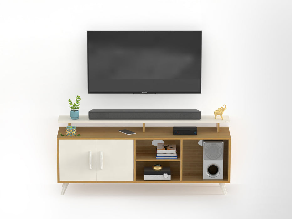 Skiddo TV Unit, Ideal for 55" |Teak