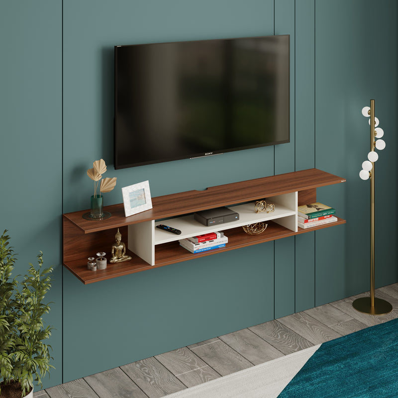 Sanque TV Unit (Premyrr range, Walnut & frosty, Large)