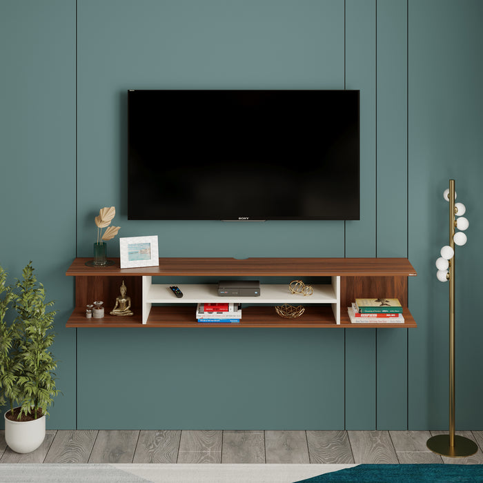 Sanque Tv Unit large (Premyrr range, Walnut & White)