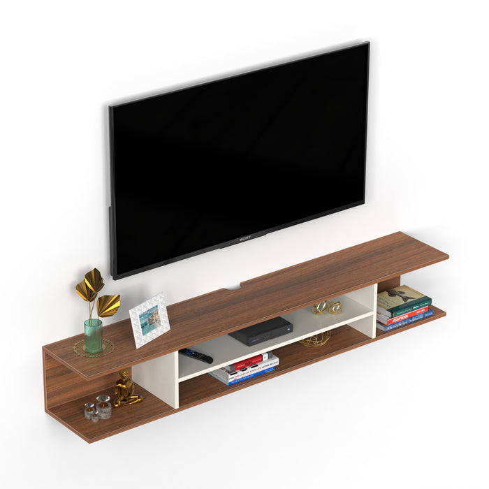 Sanque Tv Unit large (Premyrr range, Walnut & White)