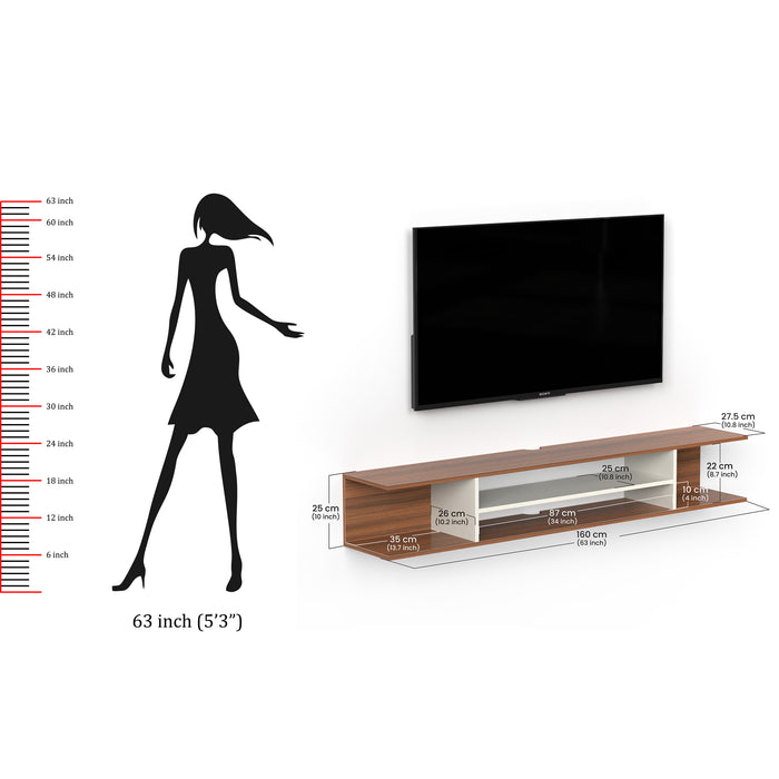 Sanque Tv Unit large (Premyrr range, Walnut & White)