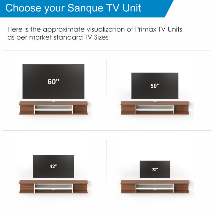 Sanque TV Unit (Premyrr range, Walnut & frosty, Large)