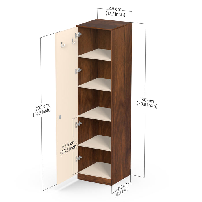 Andrie Single Door Wardrobe |Maple