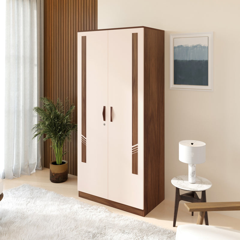 Andrie 2 Door Wardrobe with Drawer |Maple & White