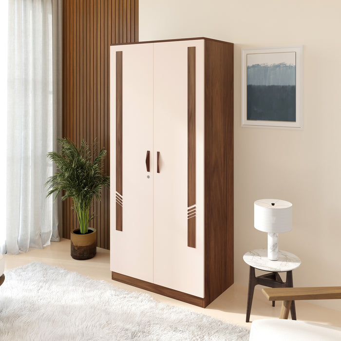 Andrie 2 Door Wardrobe with Drawer |Maple & White