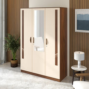 Andrie 3 Door Wardrobe with Mirror and Drawer |Maple & Beige