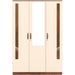 Andrie 3 Door Wardrobe with Mirror and Drawer |Maple & Beige