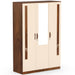 Andrie 3 Door Wardrobe with Mirror and Drawer |Maple & Beige