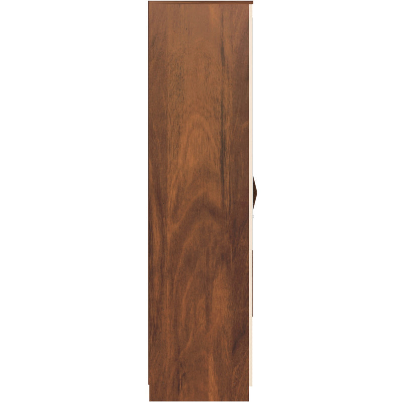 Andrie 3 Door Wardrobe with Mirror and Drawer |Maple & Beige