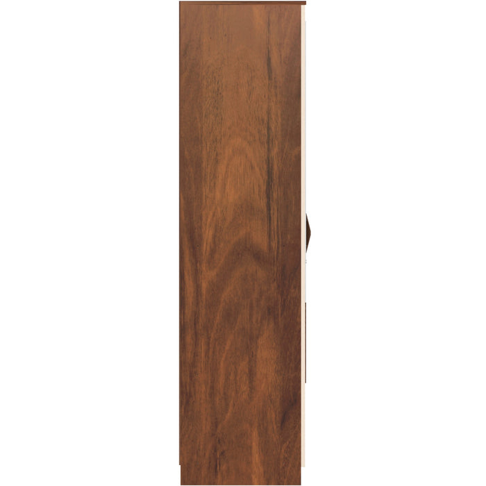 Andrie 3 Door Wardrobe with Mirror and Drawer |Maple & Beige