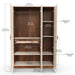 Andrie 3 Door Wardrobe with Mirror and Drawer |Maple & Beige
