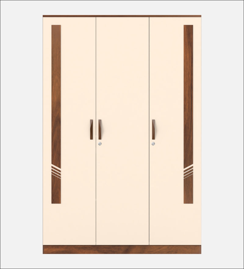 Andrie 3 Door Wardrobe with Drawer |Maple & Beige