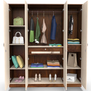 Andrie 4 Door Wardrobe with Drawer |Maple & White