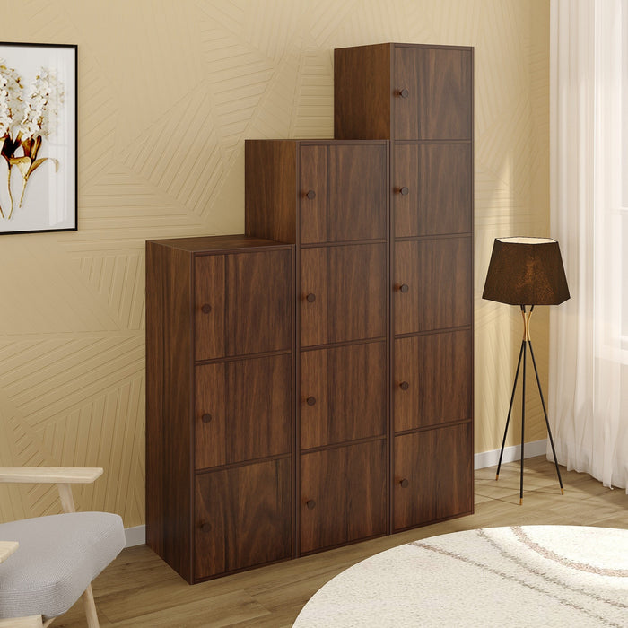 Calcio Combo Storage Unit Cabinet Rack Organizer Wardrobe Almirah Cupboard for Clothes with Multiple Closed Shelves for Bedroom Kitchen Living Room Home, DIY