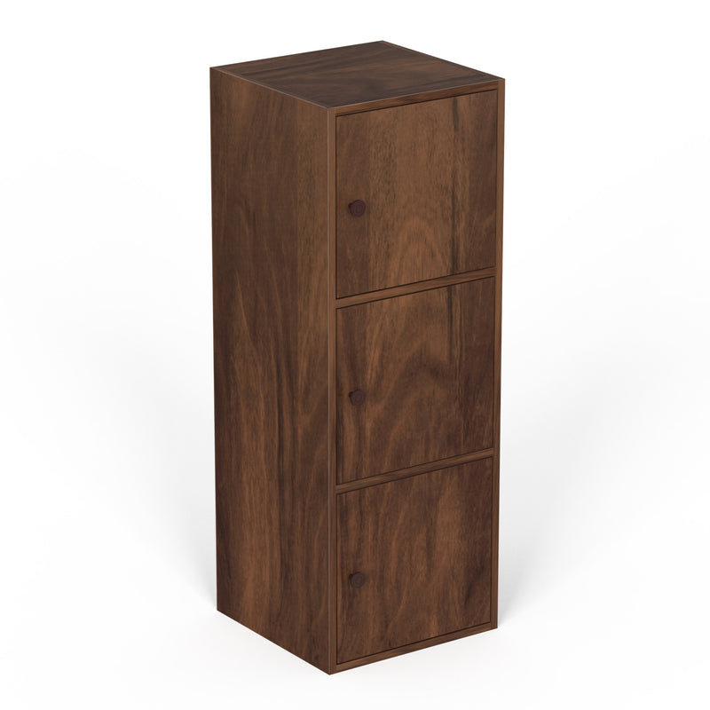 Calcio 3-Tier Storage Unit Cabinet & Cupboard (Maple)