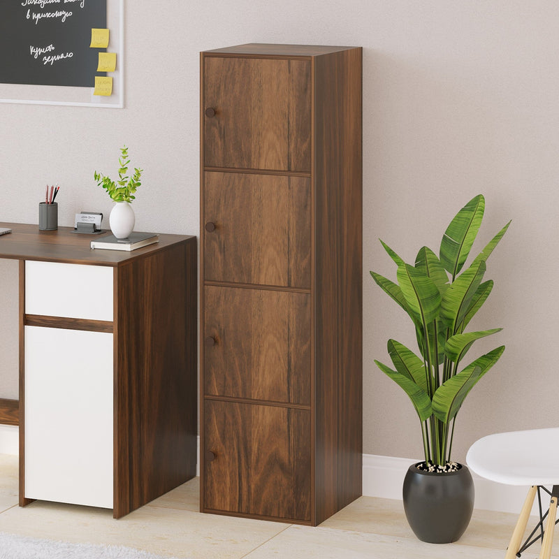 Calcio 4-Tier Storage Unit Cabinet & Cupboard (Maple)