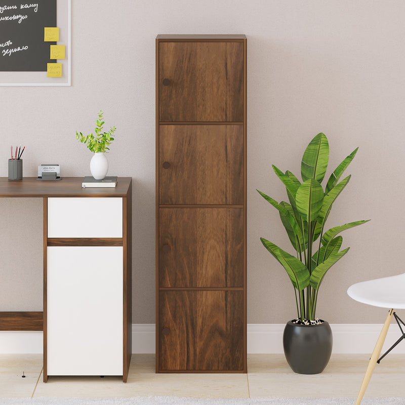Calcio 4-Tier Storage Unit Cabinet & Cupboard (Maple)