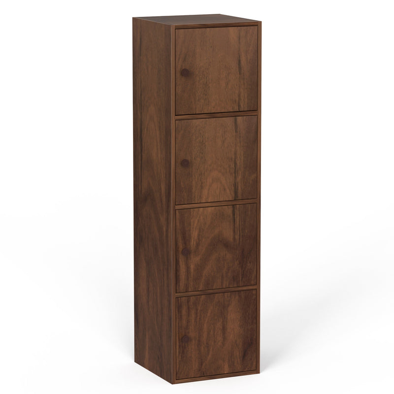 Calcio 4-Tier Storage Unit Cabinet & Cupboard (Maple)