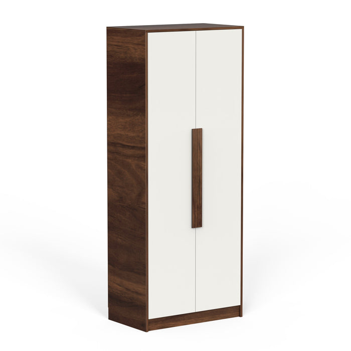 Maltein 2 Door Wardrobe/Clothes Storage Rack Organizer Almirah Cupboard with Shelves and Cloth Hanger for Bedroom Home Furniture – DIY (Brown Maple & White) (72 x 40 x 180) CM