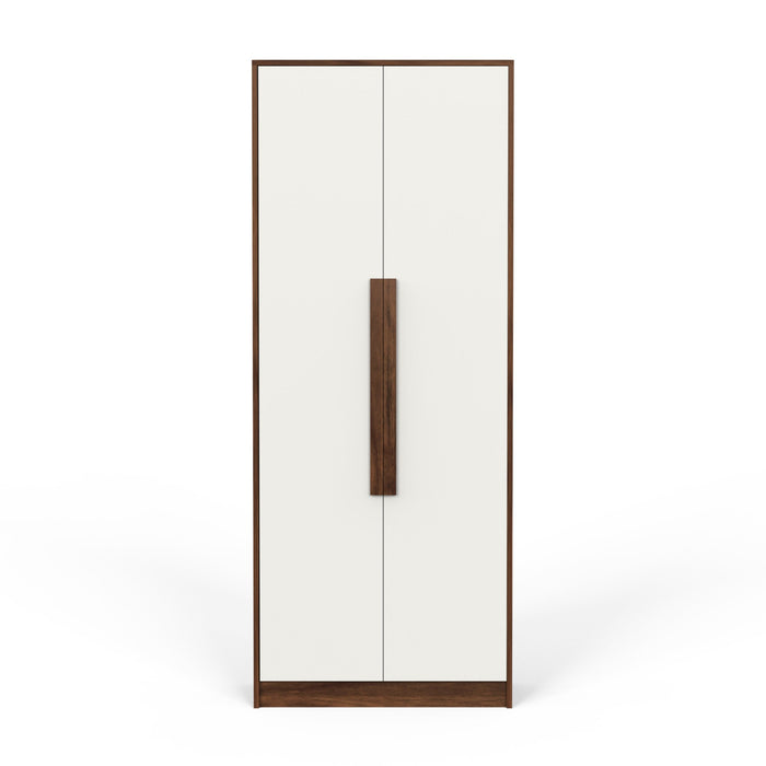 Maltein 2 Door Wardrobe/Clothes Storage Rack Organizer Almirah Cupboard with Shelves and Cloth Hanger for Bedroom Home Furniture – DIY (Brown Maple & White) (72 x 40 x 180) CM