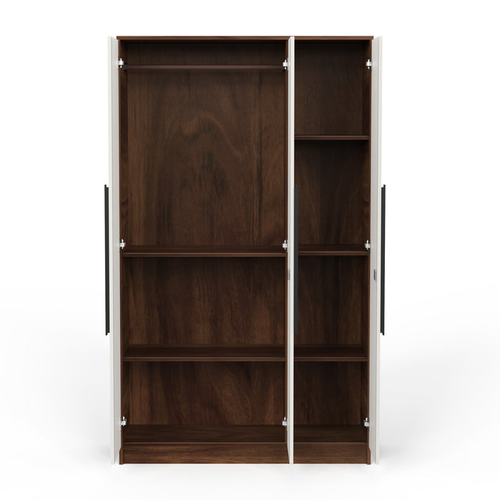 Maltein 3 Door Wardrobe/Clothes Storage Rack Organizer Almirah Cupboard Cabinet with Shelves and Cloth Hanger for Bedroom Home Furniture