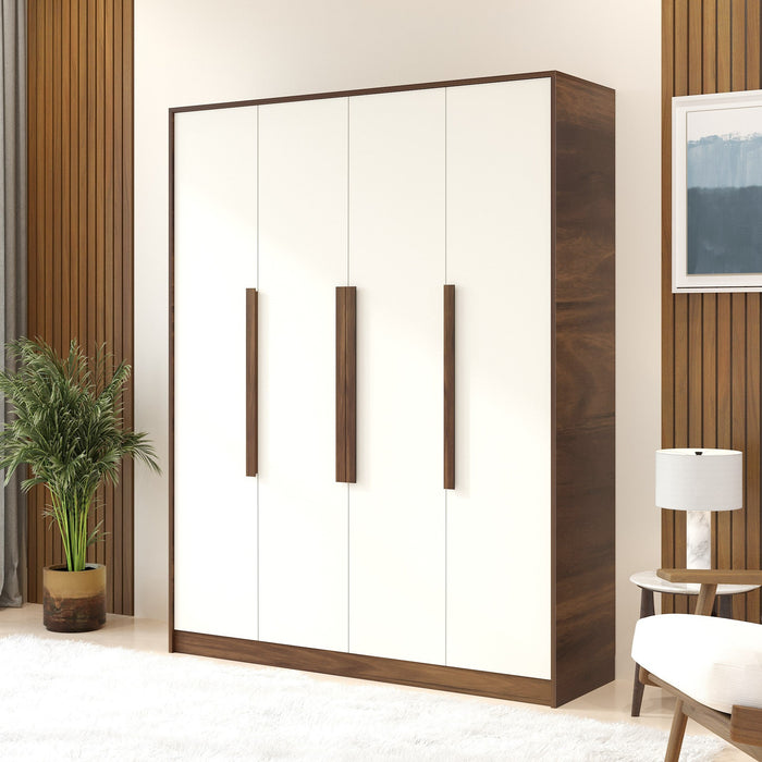 Maltein 4 Door Wardrobe/Clothes Storage Rack Organizer Almirah Cupboard Cabinet with Shelves and Cloth Hanger for Bedroom Home Furniture