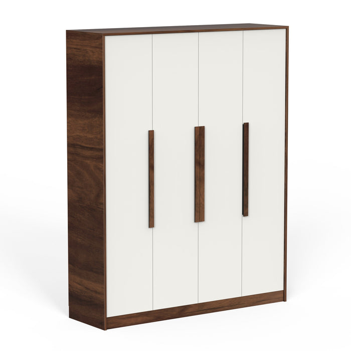 Maltein 4 Door Wardrobe/Clothes Storage Rack Organizer Almirah Cupboard Cabinet with Shelves and Cloth Hanger for Bedroom Home Furniture
