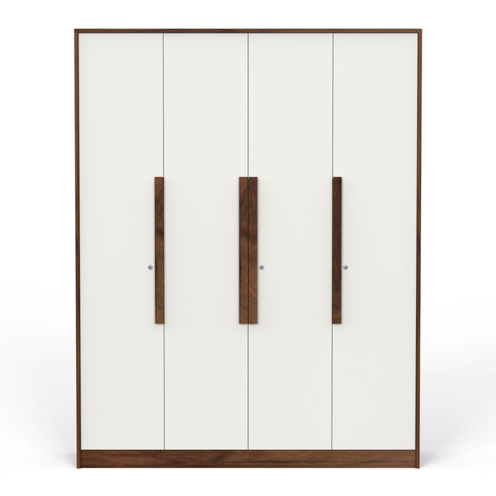 Maltein 4 Door Wardrobe/Clothes Storage Rack Organizer Almirah Cupboard Cabinet with Shelves and Cloth Hanger for Bedroom Home Furniture