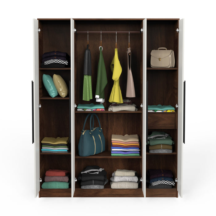 Maltein 4 Door Wardrobe/Clothes Storage Rack Organizer Almirah Cupboard Cabinet with Shelves and Cloth Hanger for Bedroom Home Furniture