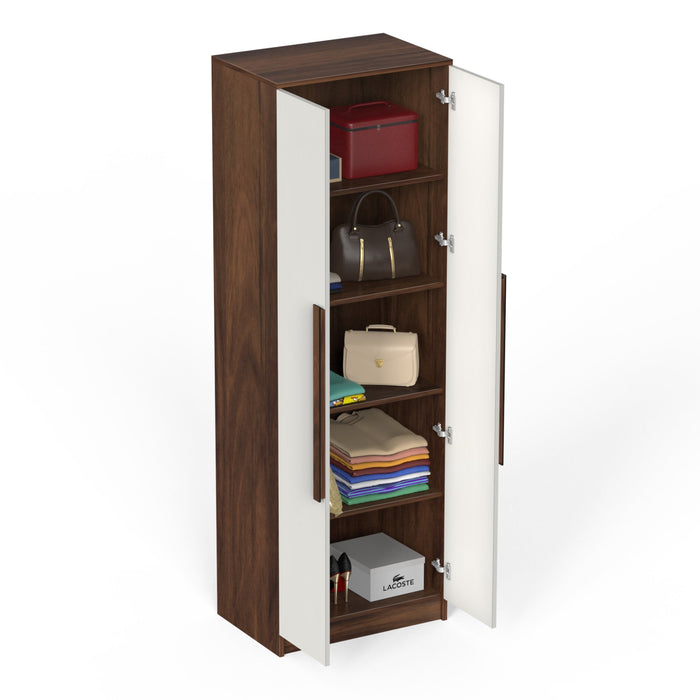 Maltein Mini Engineered Wood 2 Door Wardrobe/Clothes Storage Rack Organizer Almirah Cupboard with Shelves for Bedroom Home Furniture