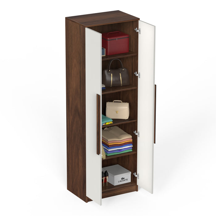Maltein Mini Engineered Wood 2 Door Wardrobe/Clothes Storage Rack Organizer Almirah Cupboard with Shelves for Bedroom Home Furniture